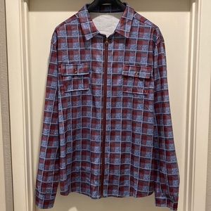 Eisher Print Flannel Zip up. Size: L